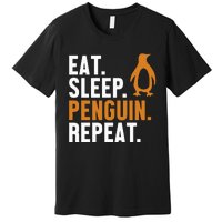 Eat Sleep Penguin Repeat Emperor Sea Bird King Penguin Premium T-Shirt