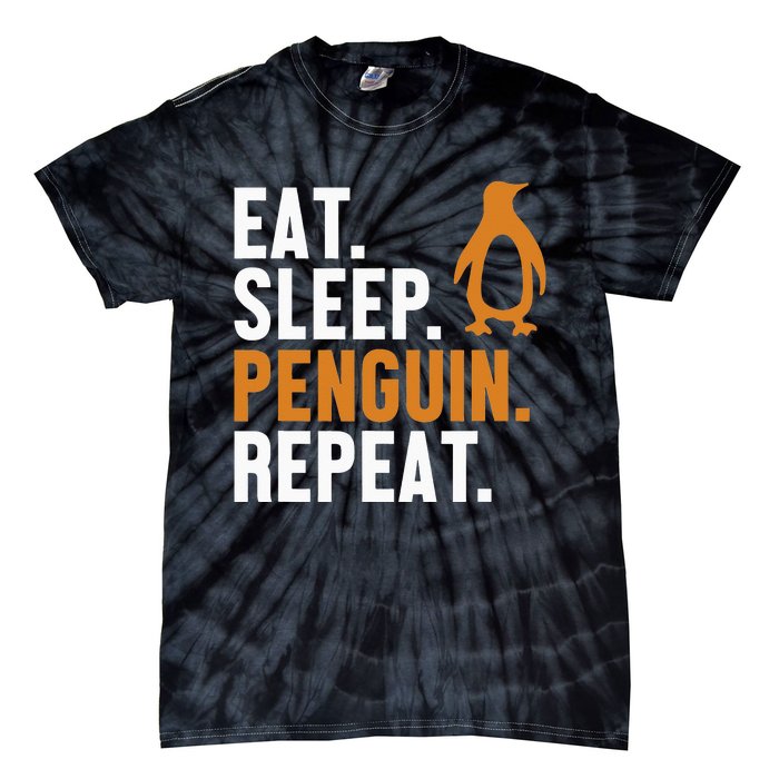 Eat Sleep Penguin Repeat Emperor Sea Bird King Penguin Tie-Dye T-Shirt