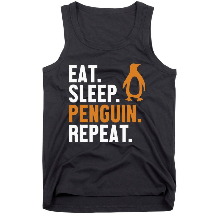 Eat Sleep Penguin Repeat Emperor Sea Bird King Penguin Tank Top