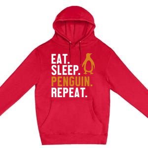 Eat Sleep Penguin Repeat Emperor Sea Bird King Penguin Premium Pullover Hoodie