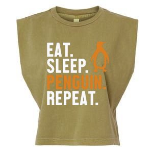 Eat Sleep Penguin Repeat Emperor Sea Bird King Penguin Garment-Dyed Women's Muscle Tee