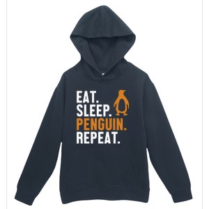 Eat Sleep Penguin Repeat Emperor Sea Bird King Penguin Urban Pullover Hoodie