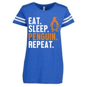 Eat Sleep Penguin Repeat Emperor Sea Bird King Penguin Enza Ladies Jersey Football T-Shirt