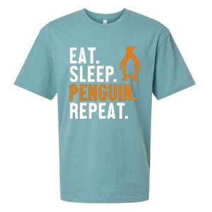 Eat Sleep Penguin Repeat Emperor Sea Bird King Penguin Sueded Cloud Jersey T-Shirt