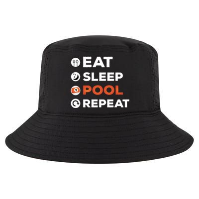 Eat Sleep Pool Repeat Dad Billiards Gift For Father's Day Cool Comfort Performance Bucket Hat