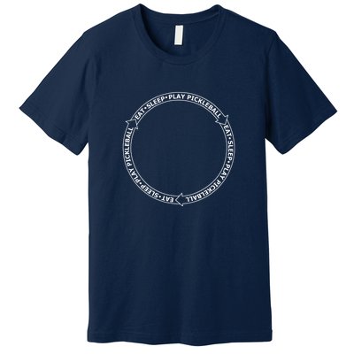 Eat Sleep Pickleball Circle | Fun Pickleball | Great Pickleball Premium T-Shirt