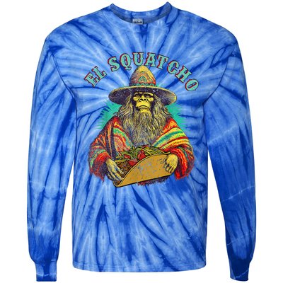 El Squatcho Poncho Taco Western Bigfoot Sasquatch Lovers Tie-Dye Long Sleeve Shirt