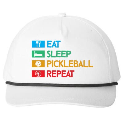 Eat Sleep Pickleball Repeat Gift For Pickleball Team Snapback Five-Panel Rope Hat