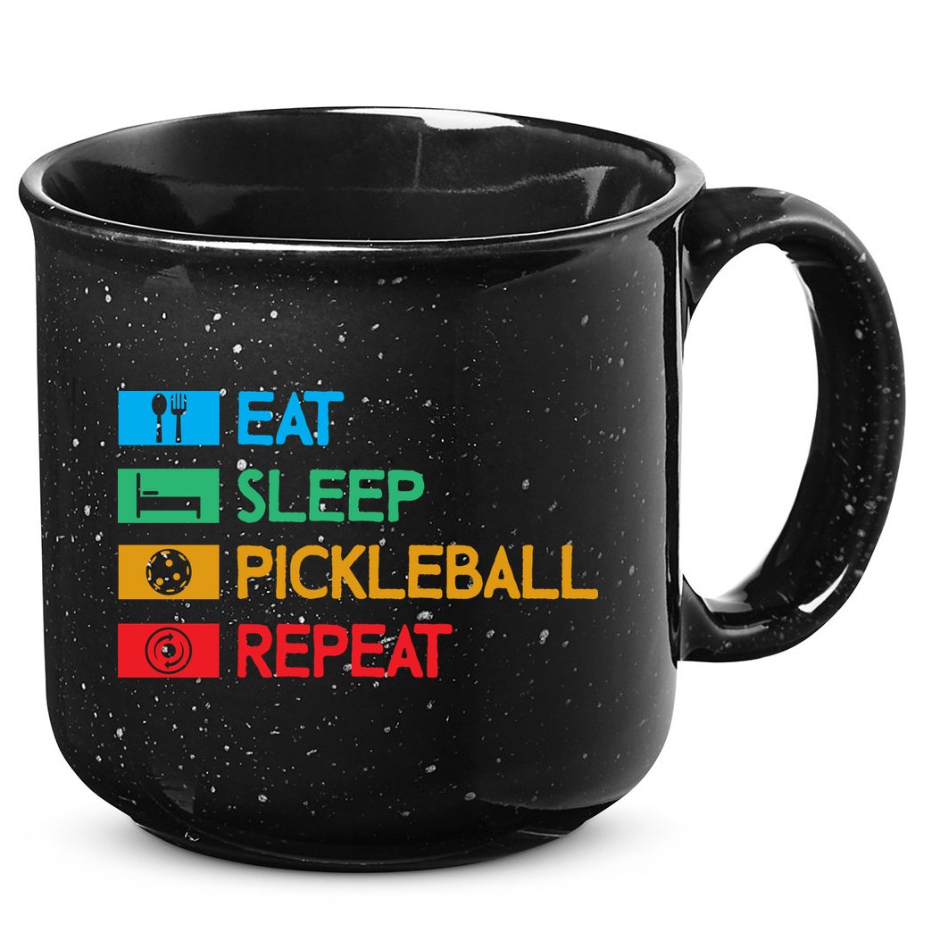 Eat Sleep Pickleball Repeat Gift For Pickleball Team 15oz Campfire Ceramic Mug