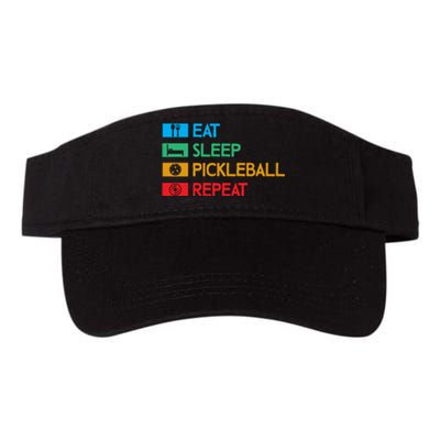 Eat Sleep Pickleball Repeat Gift For Pickleball Team Valucap Bio-Washed Visor