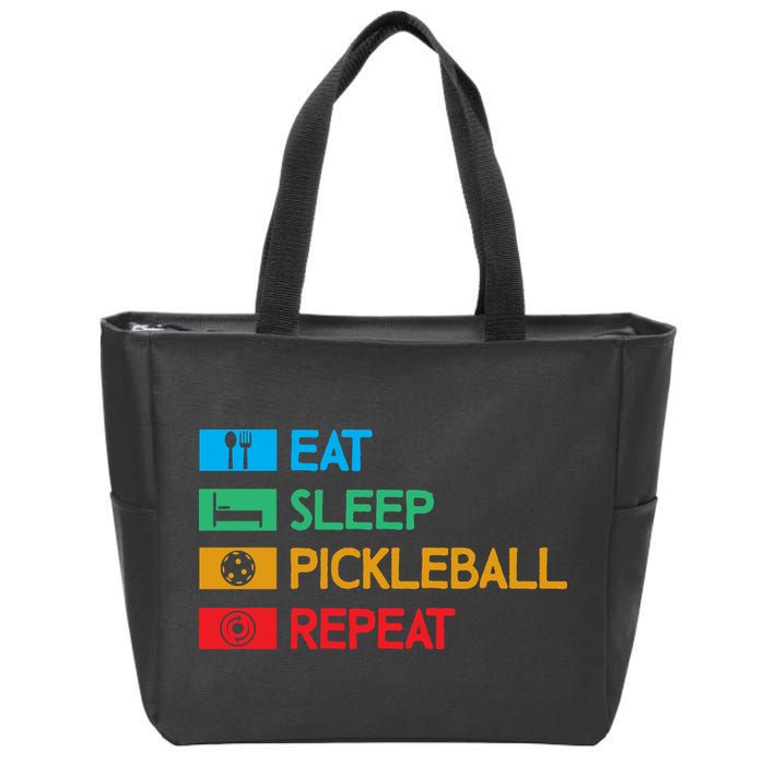 Eat Sleep Pickleball Repeat Gift For Pickleball Team Zip Tote Bag
