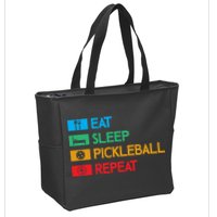 Eat Sleep Pickleball Repeat Gift For Pickleball Team Zip Tote Bag