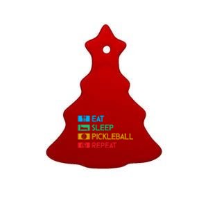 Eat Sleep Pickleball Repeat Gift For Pickleball Team Ceramic Tree Ornament