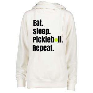 Eat Sleep Pickleball Repeat Funny Pickleball Quote Pickleball Text Womens Funnel Neck Pullover Hood