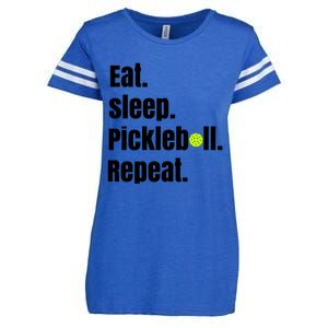 Eat Sleep Pickleball Repeat Funny Pickleball Quote Pickleball Text Enza Ladies Jersey Football T-Shirt