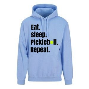 Eat Sleep Pickleball Repeat Funny Pickleball Quote Pickleball Text Unisex Surf Hoodie