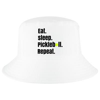 Eat Sleep Pickleball Repeat Funny Pickleball Quote Pickleball Text Cool Comfort Performance Bucket Hat