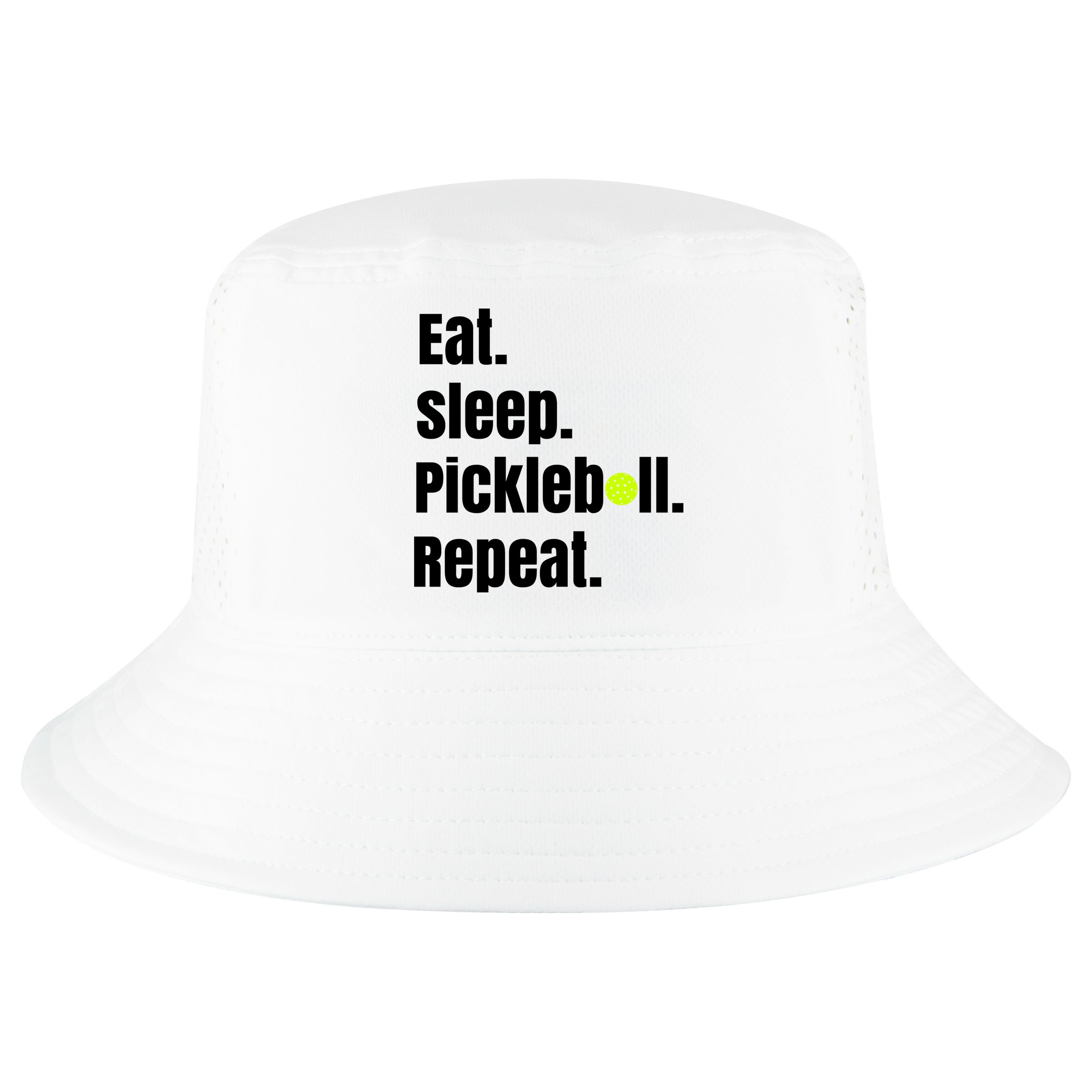 Eat Sleep Pickleball Repeat Funny Pickleball Quote Pickleball Text Cool Comfort Performance Bucket Hat