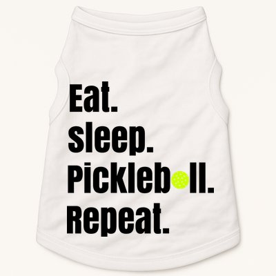 Eat Sleep Pickleball Repeat Funny Pickleball Quote Pickleball Text Doggie Tank