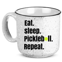 Eat Sleep Pickleball Repeat Funny Pickleball Quote Pickleball Text 15oz Campfire Ceramic Mug