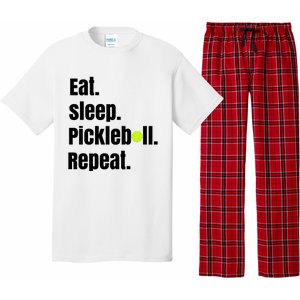 Eat Sleep Pickleball Repeat Funny Pickleball Quote Pickleball Text Pajama Set