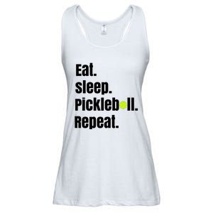 Eat Sleep Pickleball Repeat Funny Pickleball Quote Pickleball Text Ladies Essential Flowy Tank