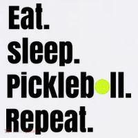 Eat Sleep Pickleball Repeat Funny Pickleball Quote Pickleball Text Flatbill Hat
