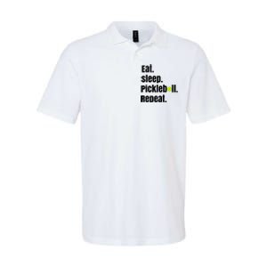 Eat Sleep Pickleball Repeat Funny Pickleball Quote Pickleball Text Softstyle Adult Sport Polo