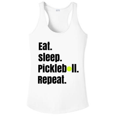 Eat Sleep Pickleball Repeat Funny Pickleball Quote Pickleball Text Ladies PosiCharge Competitor Racerback Tank