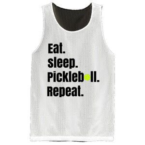 Eat Sleep Pickleball Repeat Funny Pickleball Quote Pickleball Text Mesh Reversible Basketball Jersey Tank