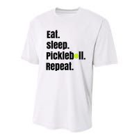 Eat Sleep Pickleball Repeat Funny Pickleball Quote Pickleball Text Youth Performance Sprint T-Shirt