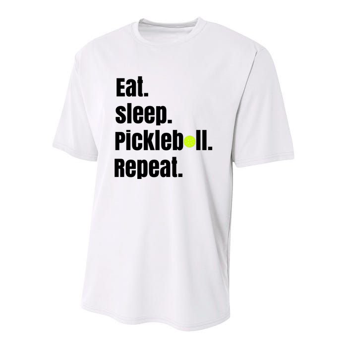 Eat Sleep Pickleball Repeat Funny Pickleball Quote Pickleball Text Youth Performance Sprint T-Shirt