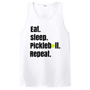 Eat Sleep Pickleball Repeat Funny Pickleball Quote Pickleball Text PosiCharge Competitor Tank