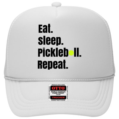 Eat Sleep Pickleball Repeat Funny Pickleball Quote Pickleball Text Trucker Hat