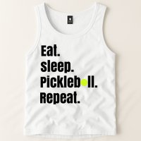 Eat Sleep Pickleball Repeat Funny Pickleball Quote Pickleball Text Tank Top
