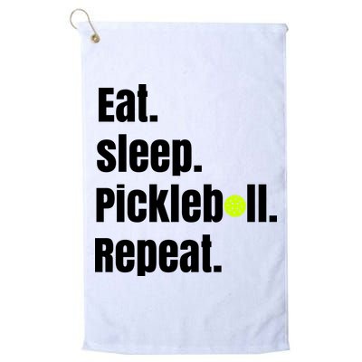 Eat Sleep Pickleball Repeat Funny Pickleball Quote Pickleball Text Golf Towel