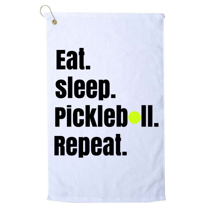 Eat Sleep Pickleball Repeat Funny Pickleball Quote Pickleball Text Golf Towel
