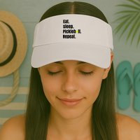 Eat Sleep Pickleball Repeat Funny Pickleball Quote Pickleball Text Visor
