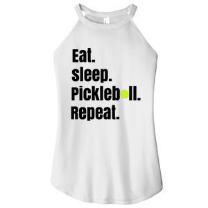 Eat Sleep Pickleball Repeat Funny Pickleball Quote Pickleball Text Women's Perfect Tri Rocker Tank