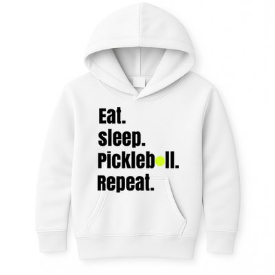 Eat Sleep Pickleball Repeat Funny Pickleball Quote Pickleball Text Kids Hoodie