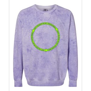 Eat Sleep Pickleball Circle Neon | Fun Pickleball Colorblast Crewneck Sweatshirt