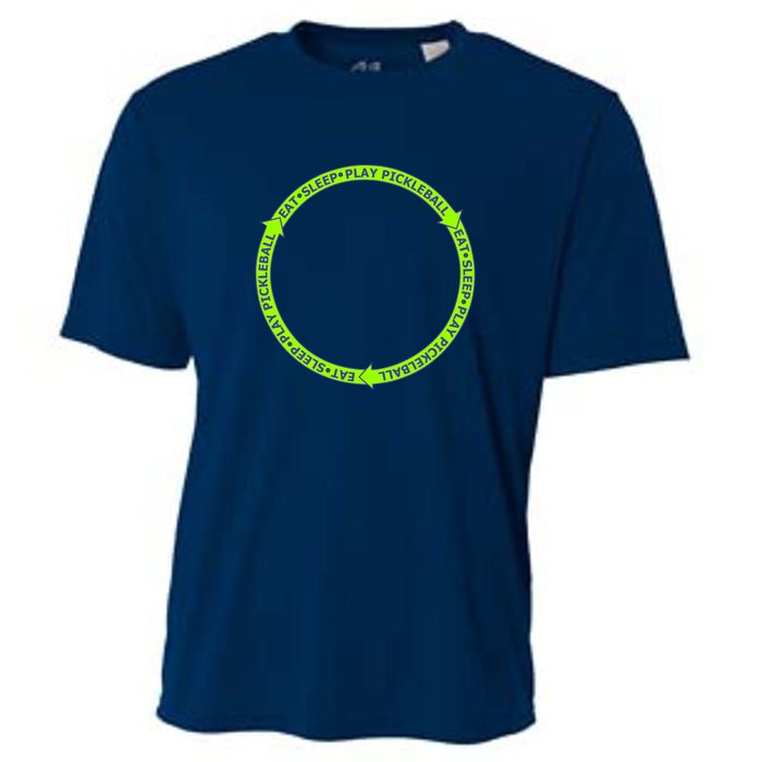 Eat Sleep Pickleball Circle Neon | Fun Pickleball Cooling Performance Crew T-Shirt