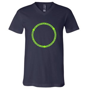 Eat Sleep Pickleball Circle Neon | Fun Pickleball V-Neck T-Shirt