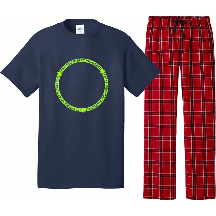 Eat Sleep Pickleball Circle Neon | Fun Pickleball Pajama Set