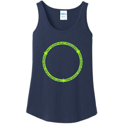 Eat Sleep Pickleball Circle Neon | Fun Pickleball Ladies Essential Tank