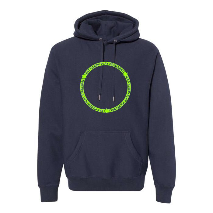 Eat Sleep Pickleball Circle Neon | Fun Pickleball Premium Hoodie