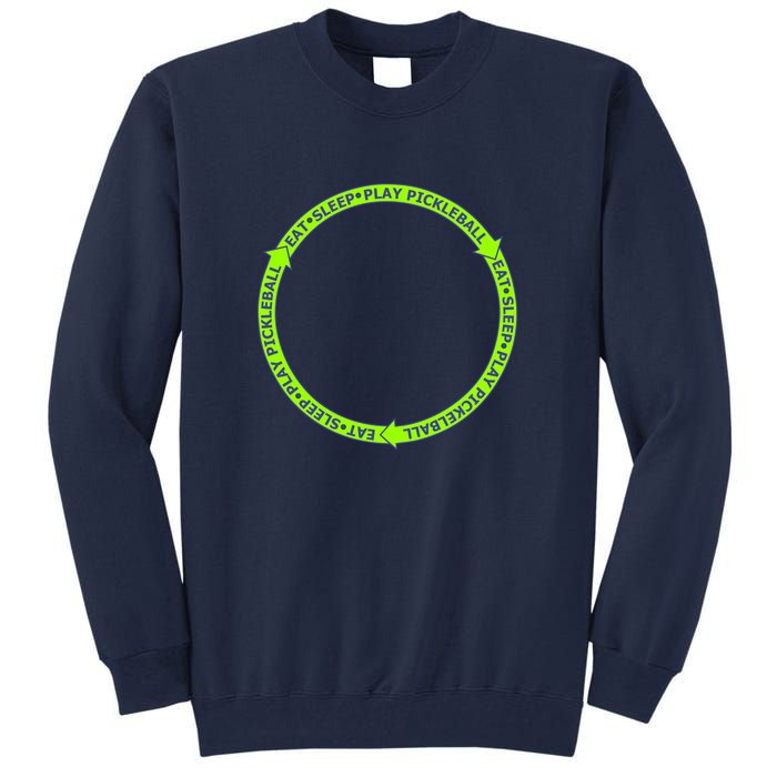 Eat Sleep Pickleball Circle Neon | Fun Pickleball Tall Sweatshirt