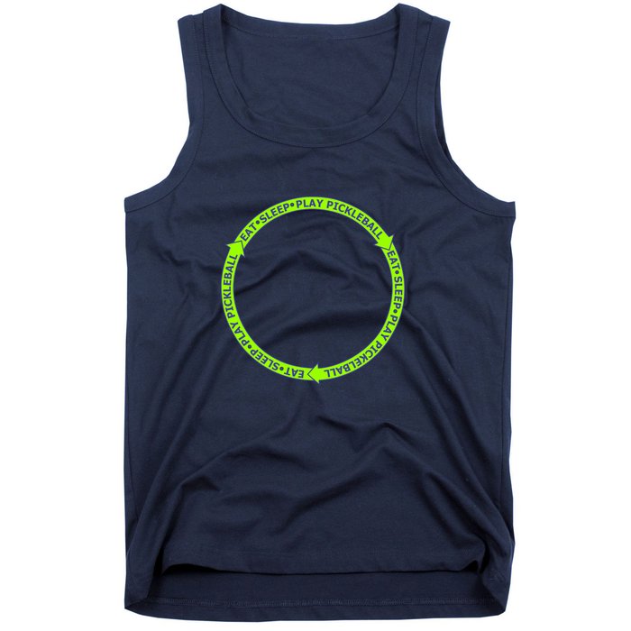 Eat Sleep Pickleball Circle Neon | Fun Pickleball Tank Top