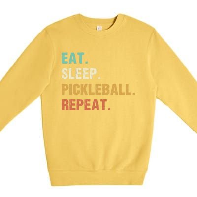 Eat Sleep Pickleball Repeat, Funny Pickleball Premium Crewneck Sweatshirt