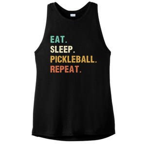 Eat Sleep Pickleball Repeat, Funny Pickleball Ladies PosiCharge Tri-Blend Wicking Tank